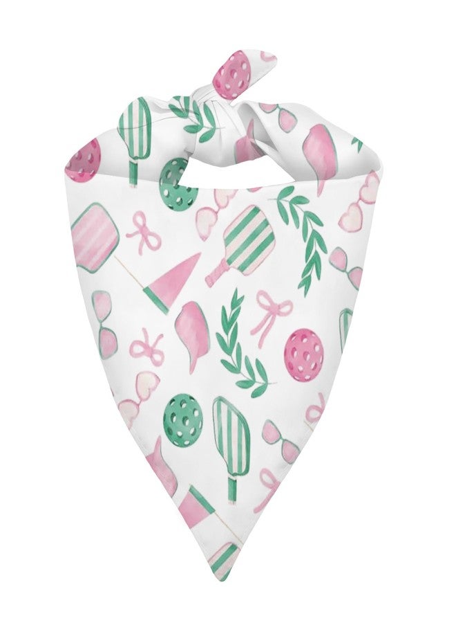 G2TUP Dog & Cat Owners Gift Pink & Green Pickleball Bandana Pet Scarf Dog Lover Doggy Mom Gift Beach Lover Gift Pet Party Animals Gift (Pink & Green Pickleball DB) - Image 1